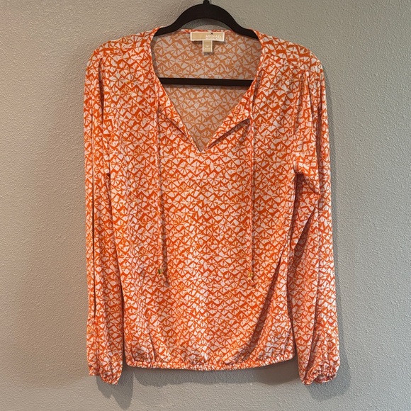 Michael Kors Tops - Michael Kors Orange and White Blouse